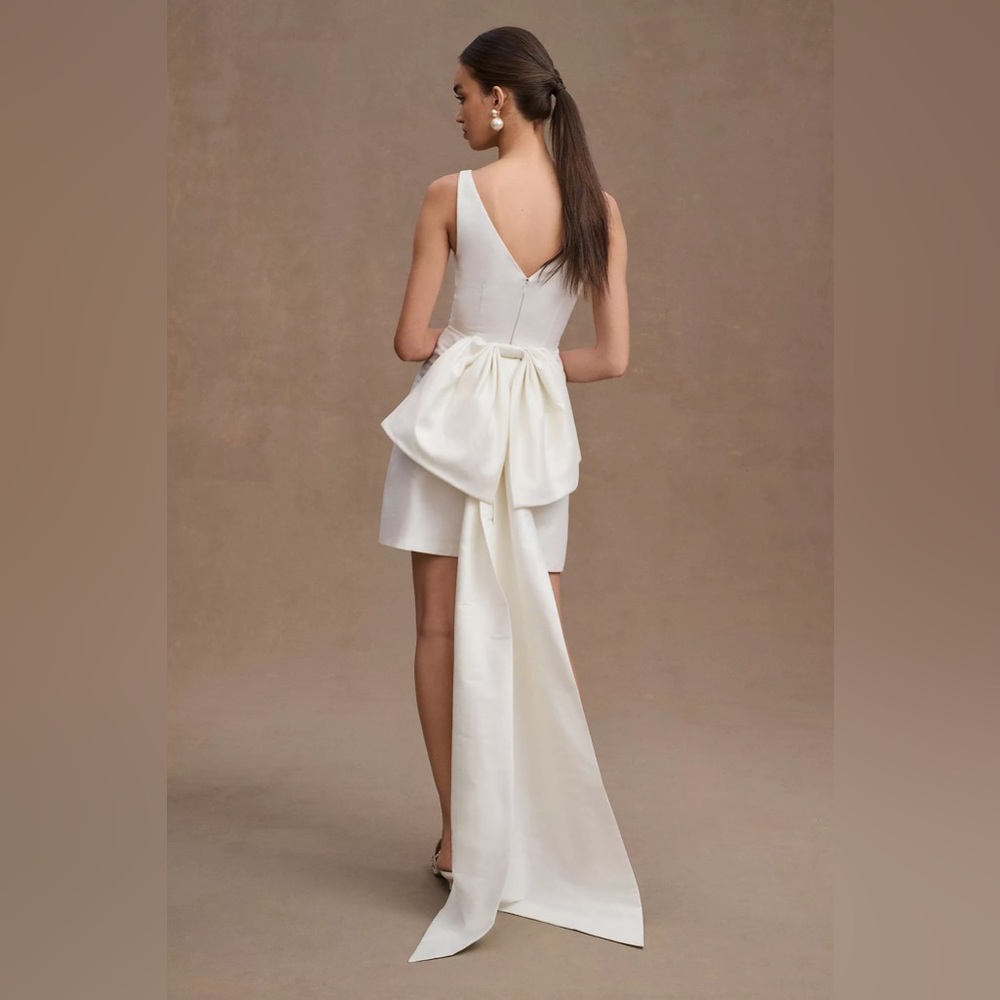 Anthropologie x Sachin & Babi Archie V-Neck Back-Bow Mini Dress